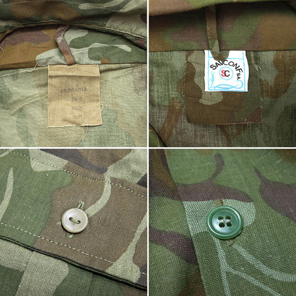 Vintage 1990s Romanian army M90 shirt fieldshirt camo camouflage leaf military fieldshirt