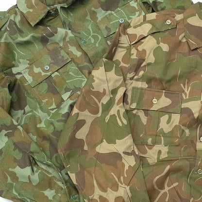 Vintage 1990s Romanian army M90 shirt fieldshirt camo camouflage leaf military fieldshirt
