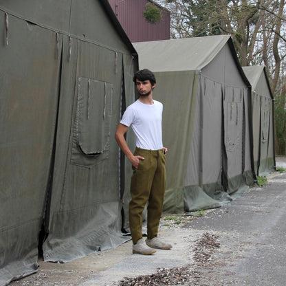 Vintage Soviet Era Romanian Army Wool Trousers Communist Pants Military Khaki stirrups