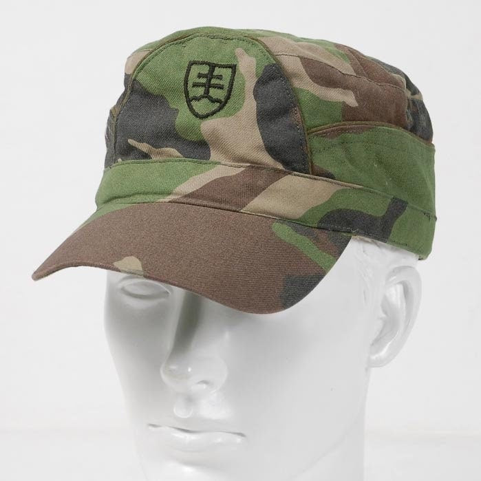 authentic Slovakian army cadet peaked cap beret military hat woodland camouflage camo baseball