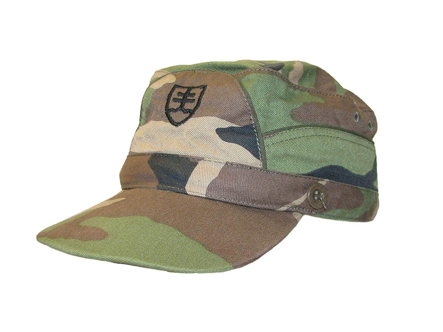 authentic Slovakian army cadet peaked cap beret military hat woodland camouflage camo baseball