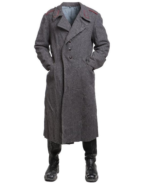 Vintage Soviet Era Bulgarian wool  winter Army Trenchcoat Greatcoat Communist trench coat overcoat