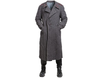 Vintage Soviet Era Bulgarian wool  winter Army Trenchcoat Greatcoat Communist trench coat overcoat