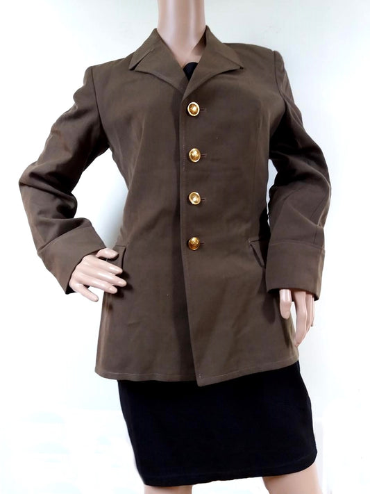 Vintage Soviet Red Army military blazer jacket blazer coat army USSR CCCP communist Russia no tabs sports women