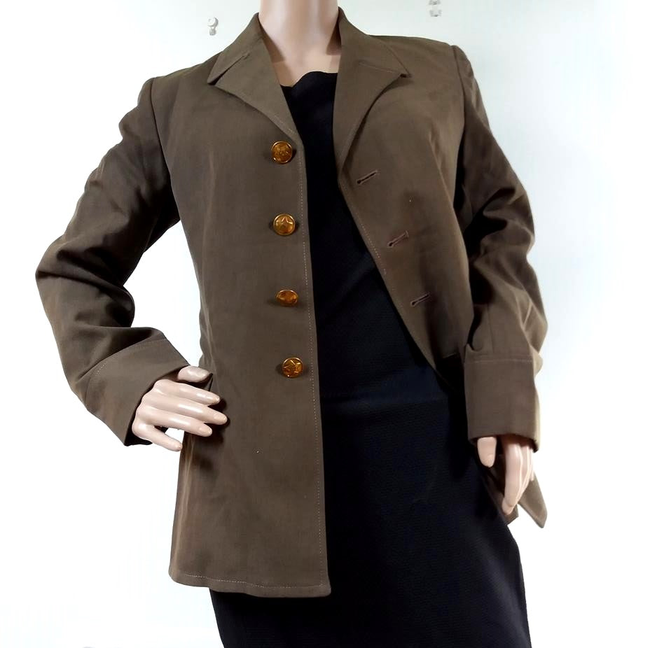 Vintage Soviet Red Army military blazer jacket blazer coat army USSR CCCP communist Russia no tabs sports women