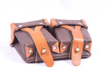 Vintage Soviet army leather ammo double belt pouch military ammunition communist USSR CCCP Union Russian