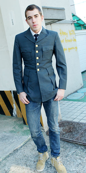 Vintage 1960s Swedish Navy Army Blue Dress Jacket Military Blazer marine Parade