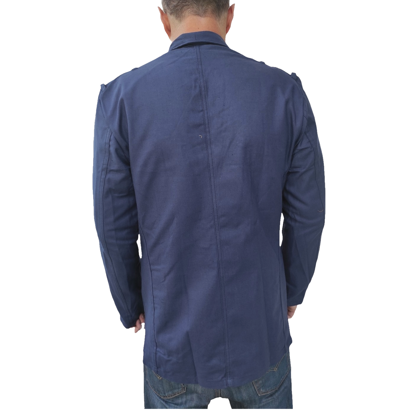 New vintage 1940s 1950s Swedish Army blue denim work jacket coat chore military