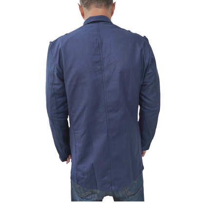 New vintage 1940s 1950s Swedish Army blue denim work jacket coat chore military
