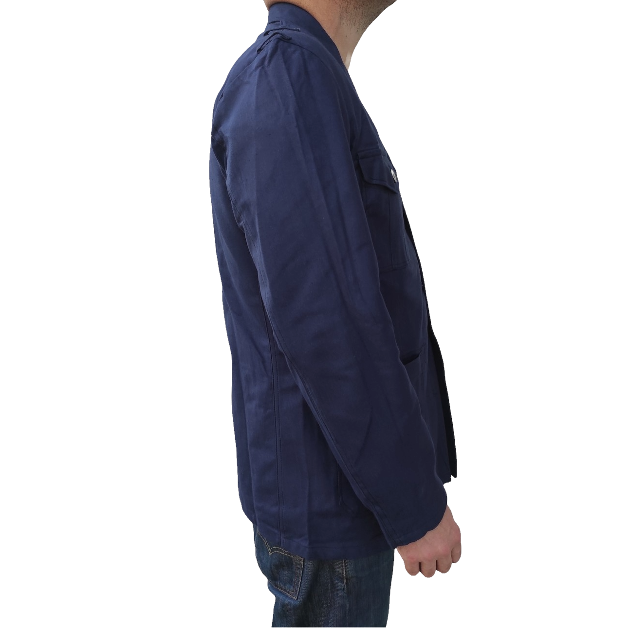 New vintage 1940s 1950s Swedish Army blue denim work jacket coat chore military