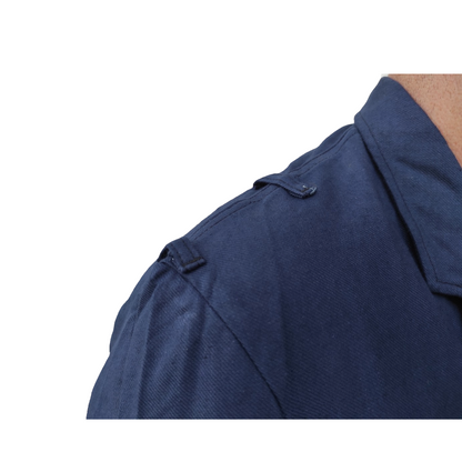 New vintage 1940s 1950s Swedish Army blue denim work jacket coat chore military
