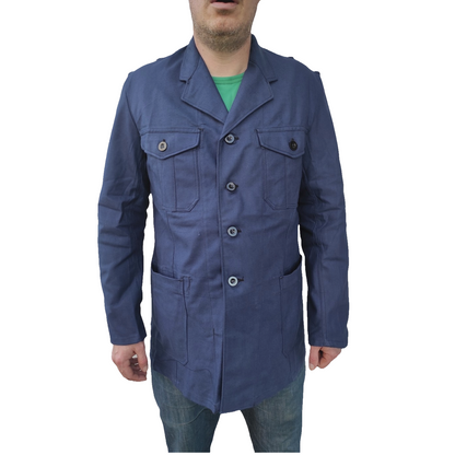 New vintage 1940s 1950s Swedish Army blue denim work jacket coat chore military
