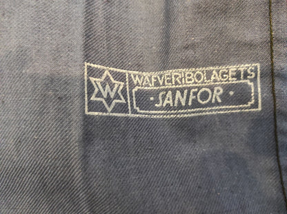 New vintage 1940s 1950s Swedish Army blue denim work jacket coat chore military