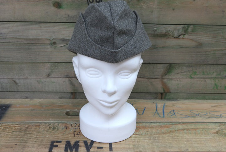 Vintage Unissued 1940s Swedish army grey wool side cap hat garrison forage Sweden army military WW2
