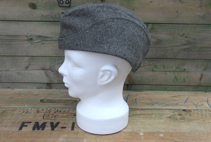 Vintage Unissued 1940s Swedish army grey wool side cap hat garrison forage Sweden army military WW2