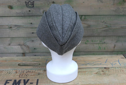 Vintage Unissued 1940s Swedish army grey wool side cap hat garrison forage Sweden army military WW2