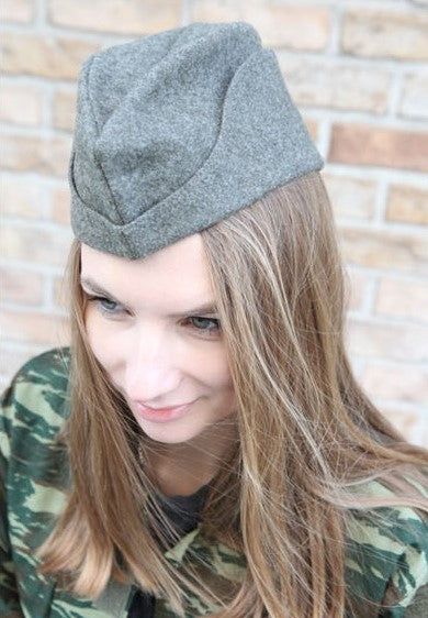 Vintage Unissued 1940s Swedish army grey wool side cap hat garrison forage Sweden army military WW2