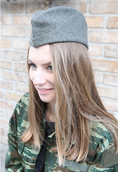 Vintage Unissued 1940s Swedish army grey wool side cap hat garrison forage Sweden army military WW2