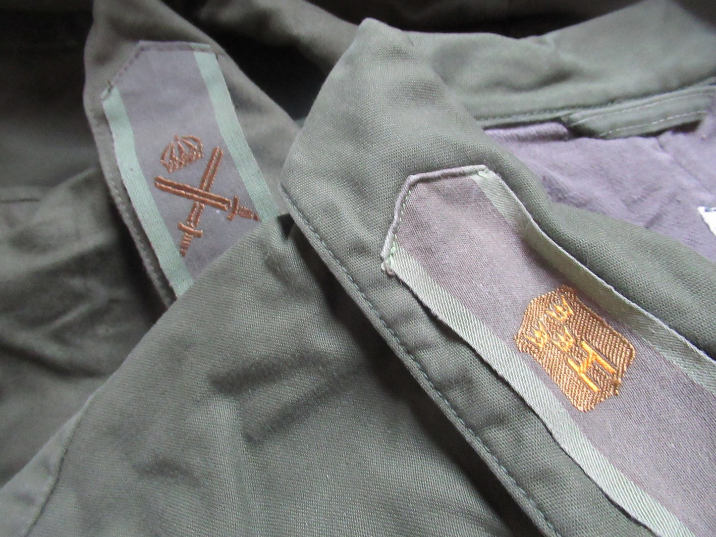 Vintage Women's 1960s 1970s Swedish Army jacket M59 military coat combat field collar tabs