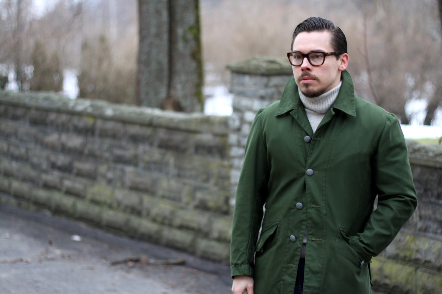 New Vintage 1960s 1970s Swedish Army jacket M59 military coat combat field green unissued olive