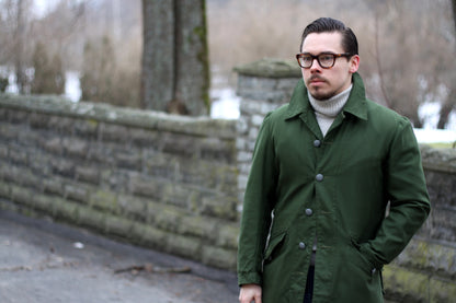 New Vintage 1960s 1970s Swedish Army jacket M59 military coat combat field green unissued olive