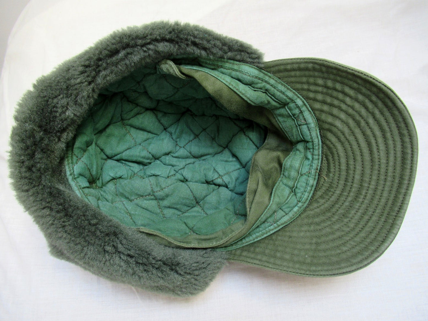 Vintage  Swedish army M59 lined winter hat cap military cold weather 1960s-1970s ear flaps