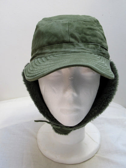 Vintage  Swedish army M59 lined winter hat cap military cold weather 1960s-1970s ear flaps