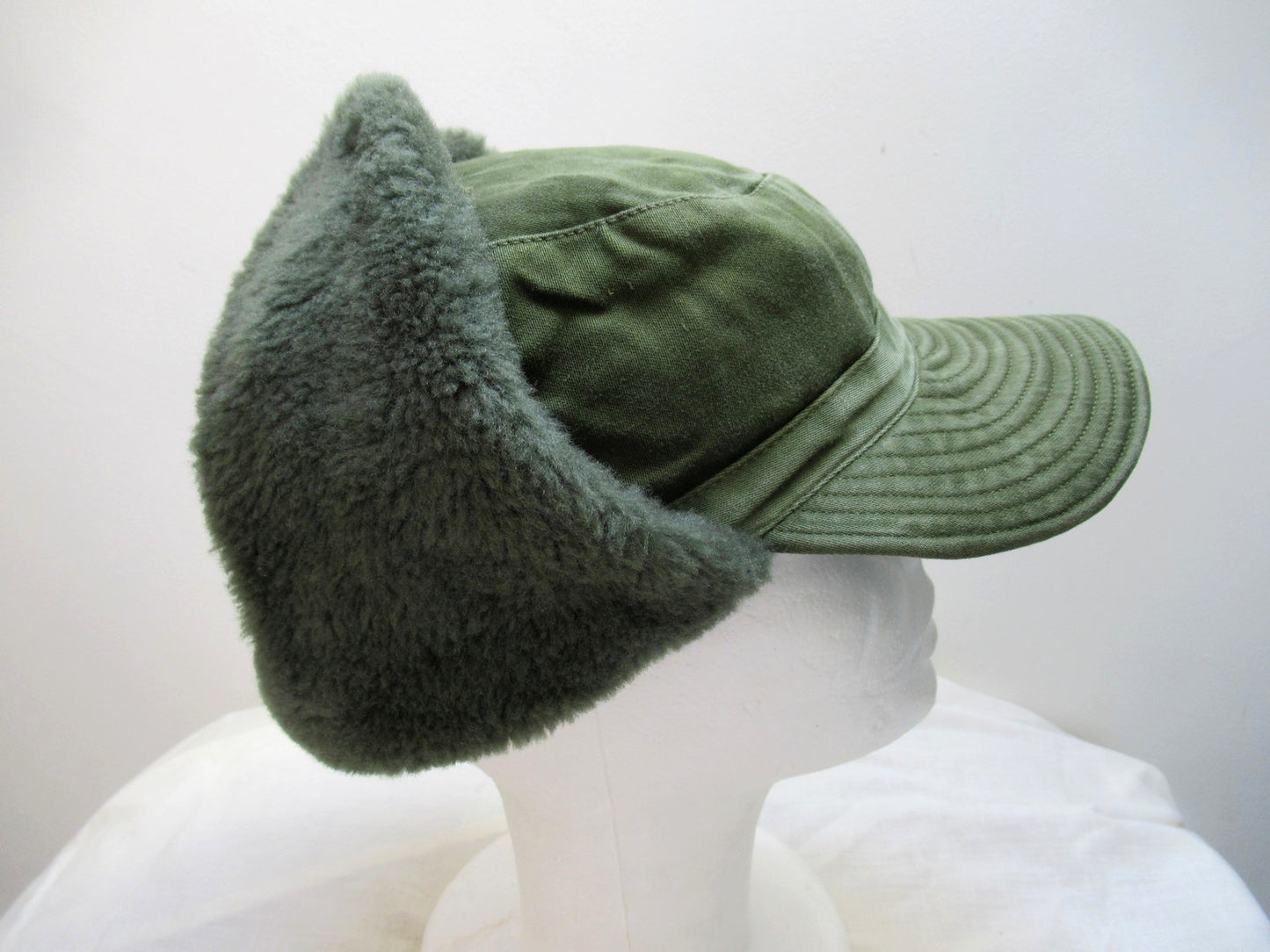 Vintage  Swedish army M59 lined winter hat cap military cold weather 1960s-1970s ear flaps