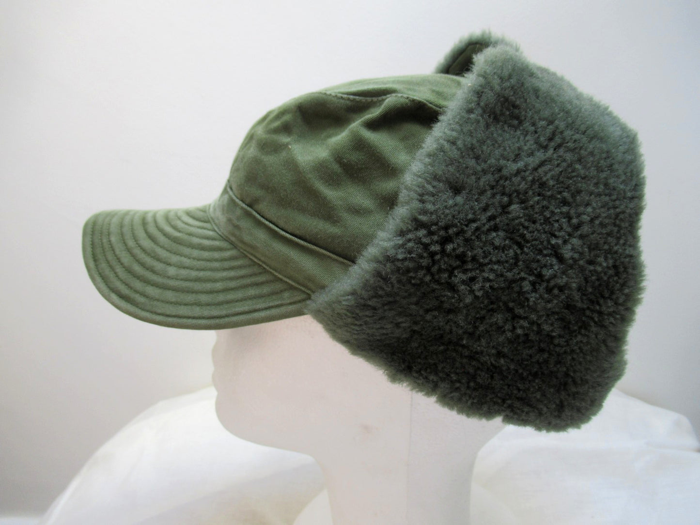 Vintage  Swedish army M59 lined winter hat cap military cold weather 1960s-1970s ear flaps