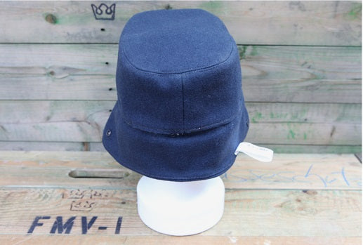 Vintage 1960s Swedish air force blue wool lined winter hat cap Sweden army military
