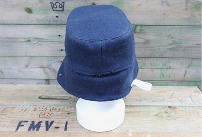 Vintage 1960s Swedish air force blue wool lined winter hat cap Sweden army military