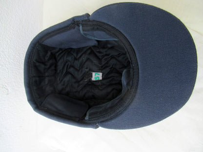 Vintage 1960s Swedish air force blue wool lined winter hat cap mountain gaberdine army military