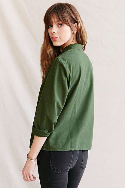 New Vintage Women's 1960s Swedish blouse shirt field army military fieldshirt shirt