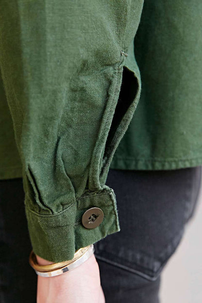 New Vintage Women's 1960s Swedish blouse shirt field army military fieldshirt shirt