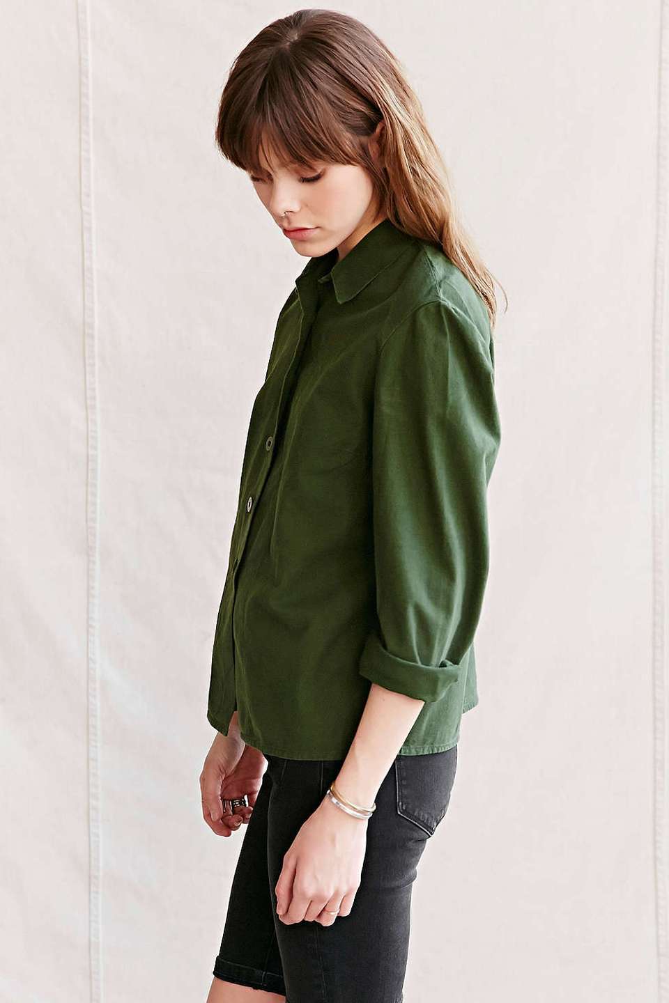 New Vintage Women's 1960s Swedish blouse shirt field army military fieldshirt shirt