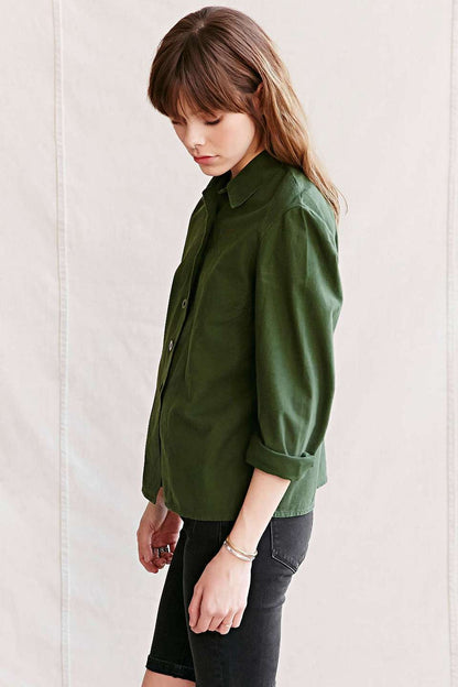 New Vintage Women's 1960s Swedish blouse shirt field army military fieldshirt shirt