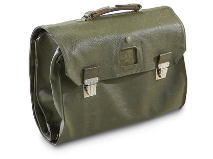 Vintage Swiss army vinyl folding document case briefcase attache map waterproof bag carrier military