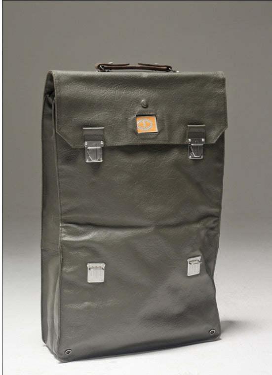 Vintage Swiss army vinyl folding document case briefcase attache map waterproof bag carrier military