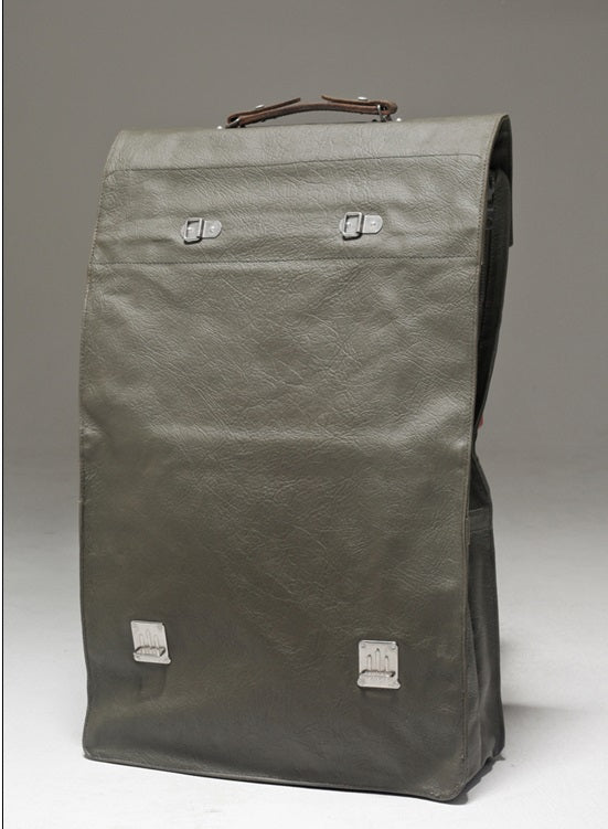 Vintage Swiss army vinyl folding document case briefcase attache map waterproof bag carrier military