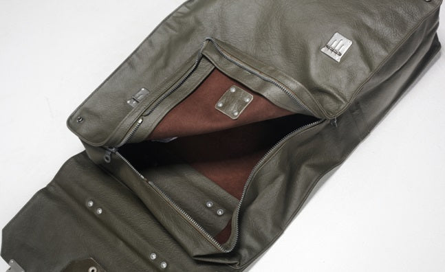 Vintage Swiss army vinyl folding document case briefcase attache map waterproof bag carrier military