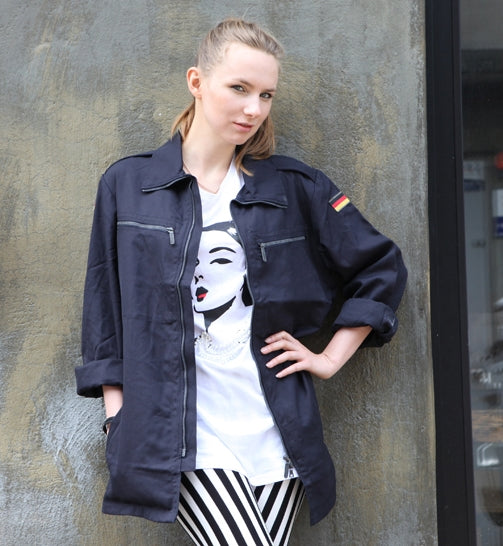 Vintage German army navy deck jacket bordjacke Bundeswehr military marine naval coat (Copy)