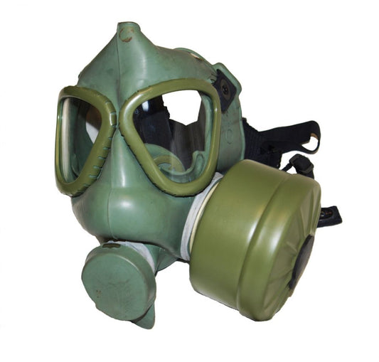 New Vintage 1970s Yugoslavian JNA Gas Mask Communist Soviet Era with filter dead stock unissued