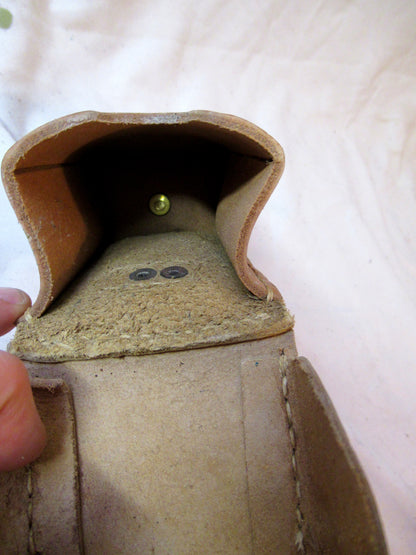 Vintage Yugoslavian army leather Mauser ammo single belt pouch military ammunition JNA Communist Soviet Era