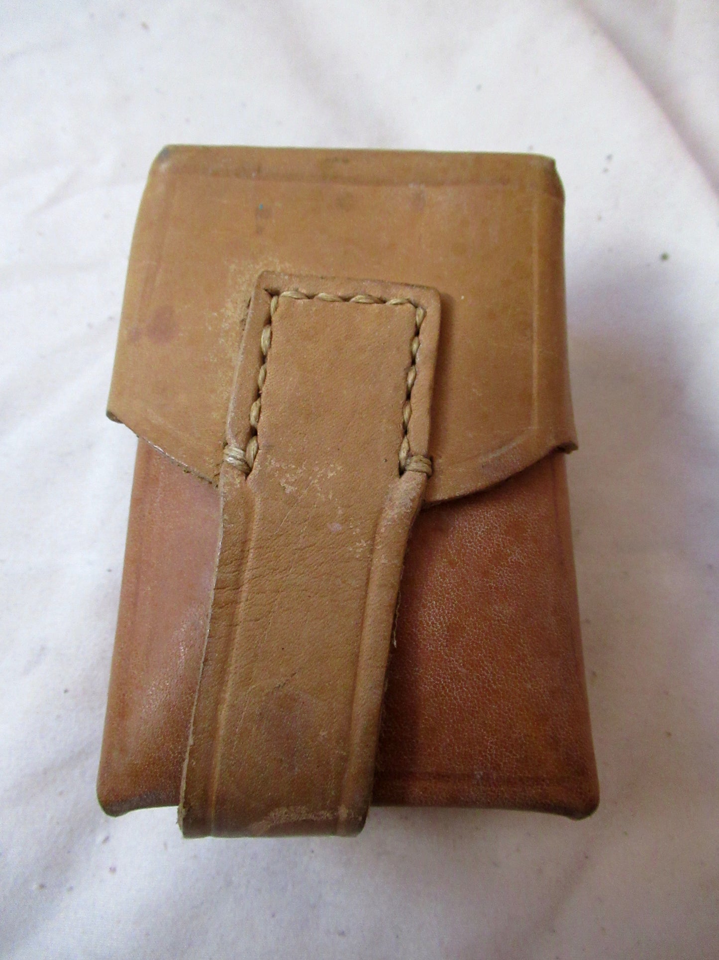 Vintage Yugoslavian army leather Mauser ammo single belt pouch military ammunition JNA Communist Soviet Era