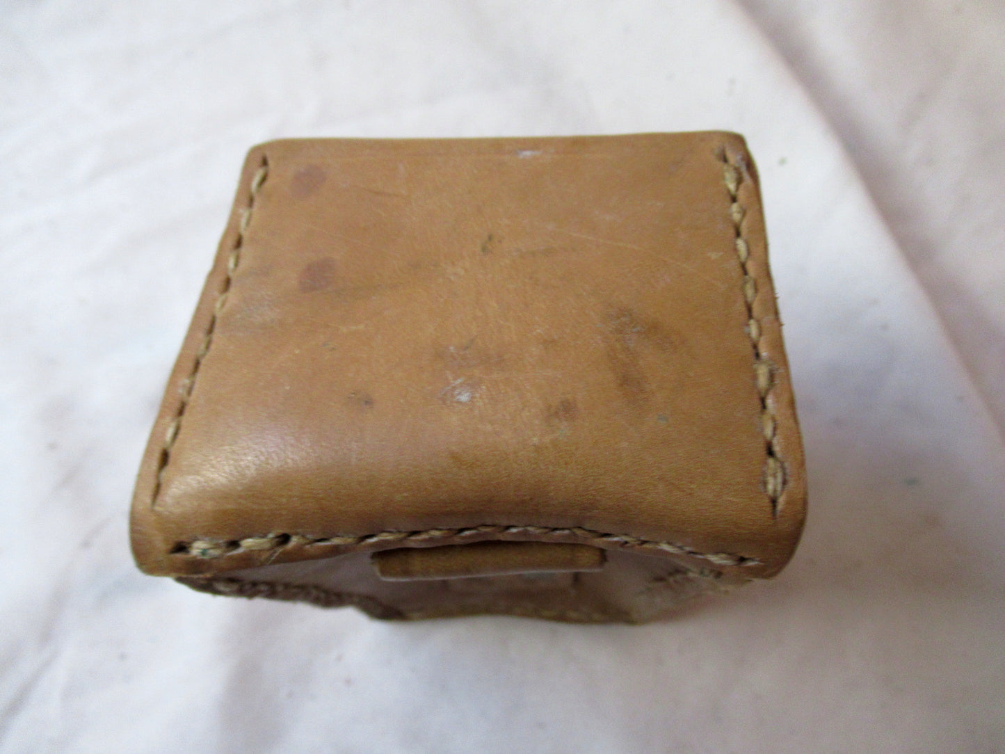 Vintage Yugoslavian army leather Mauser ammo single belt pouch military ammunition JNA Communist Soviet Era