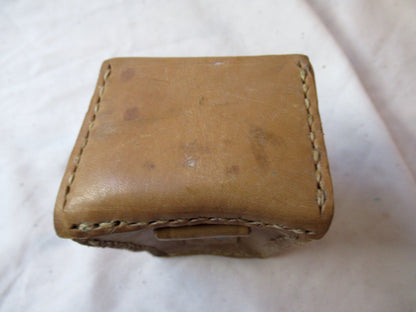 Vintage Yugoslavian army leather Mauser ammo single belt pouch military ammunition JNA Communist Soviet Era