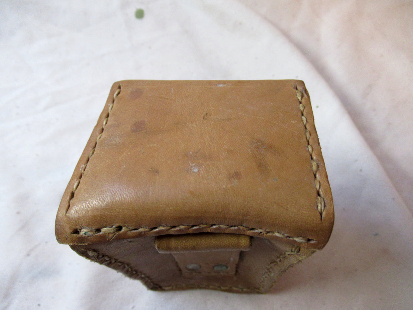 Vintage Yugoslavian army leather Mauser ammo single belt pouch military ammunition JNA Communist Soviet Era