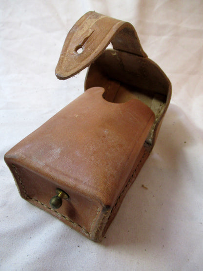 Vintage Yugoslavian army leather Mauser ammo single belt pouch military ammunition JNA Communist Soviet Era